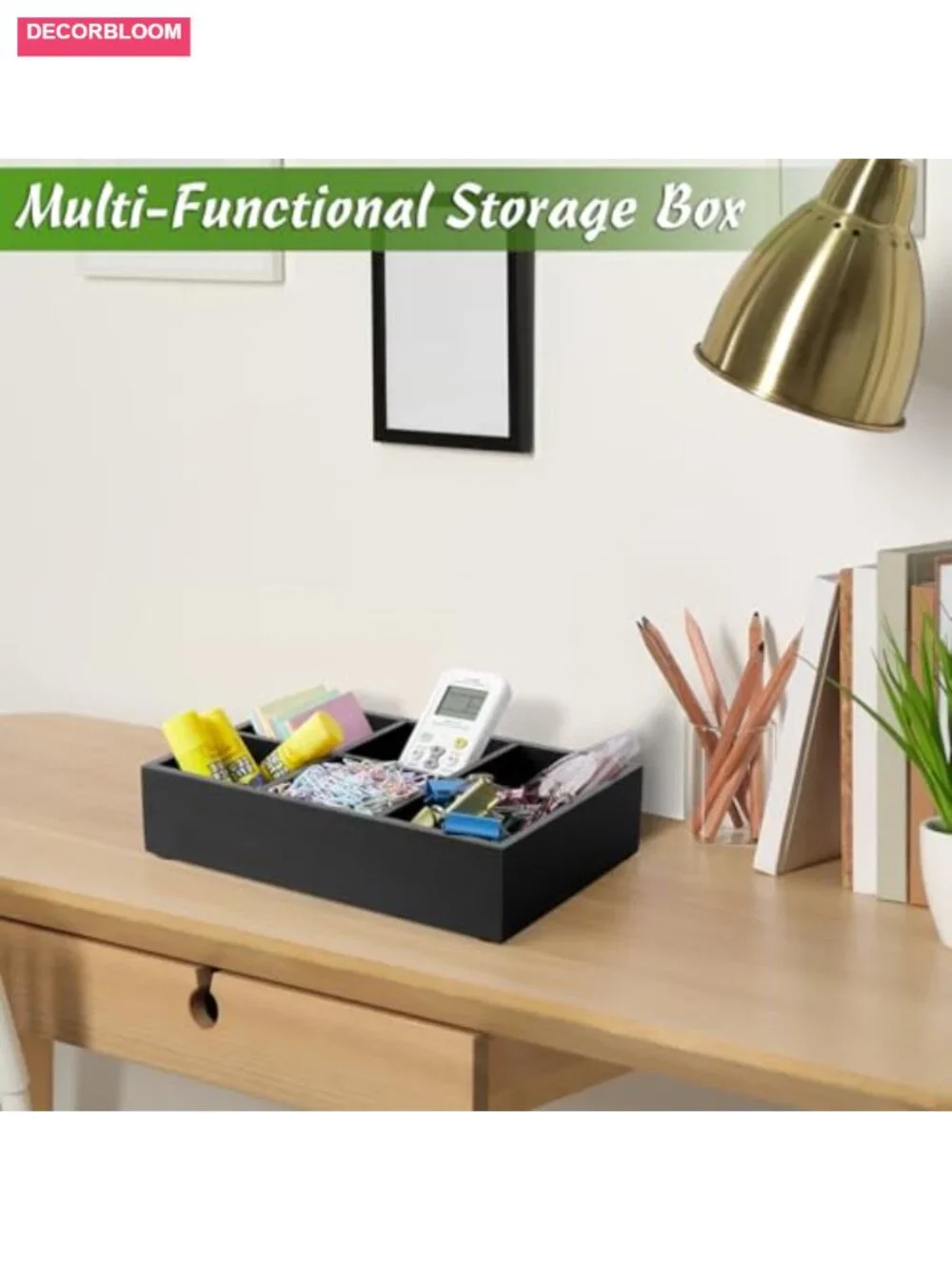 Wooden Tea Bag Organizer, 6 Compartment Tea Storage Box, Drawer Organization
